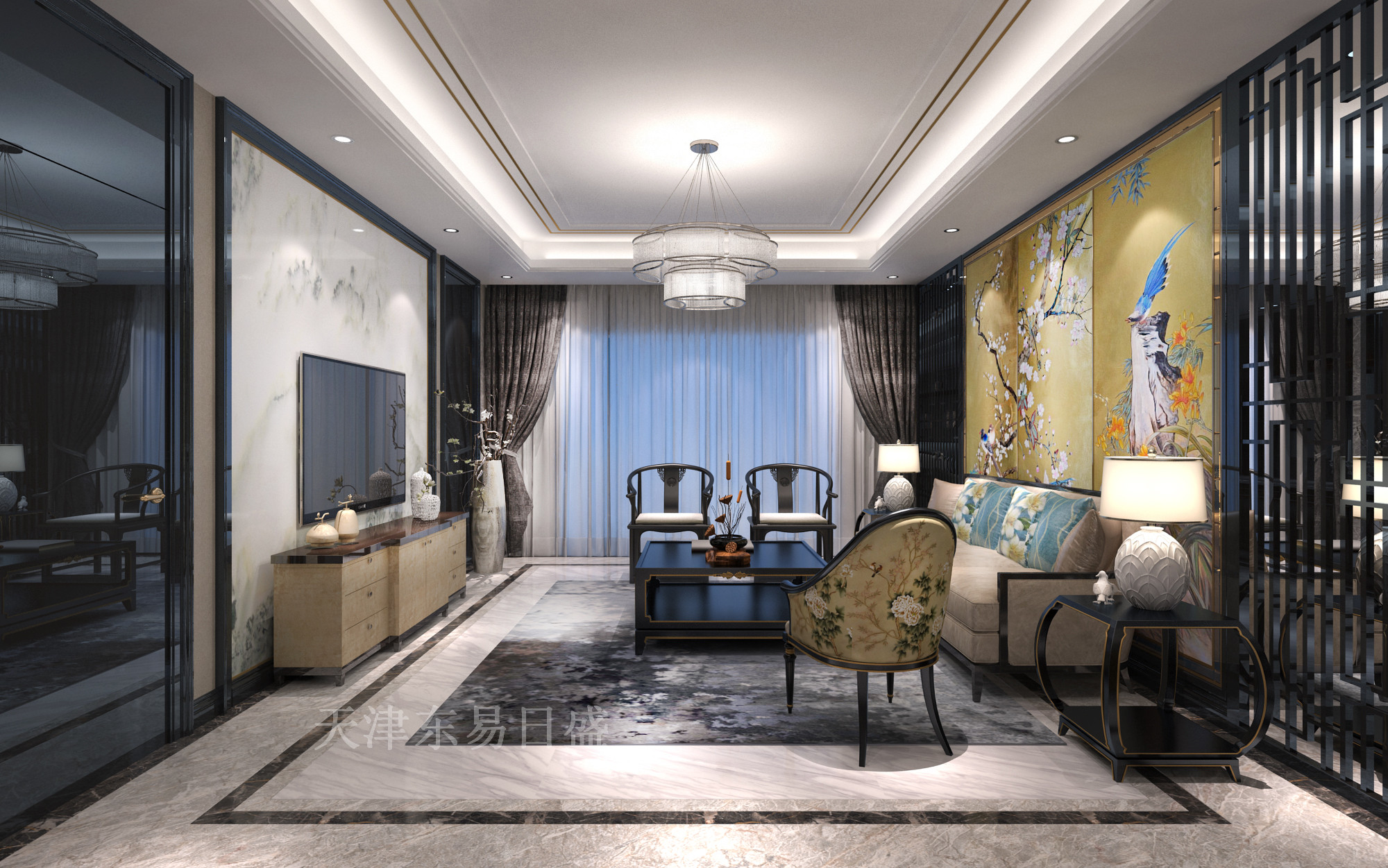 240平新中式风格装修效果图,不是"渣渣灰"的高级灰