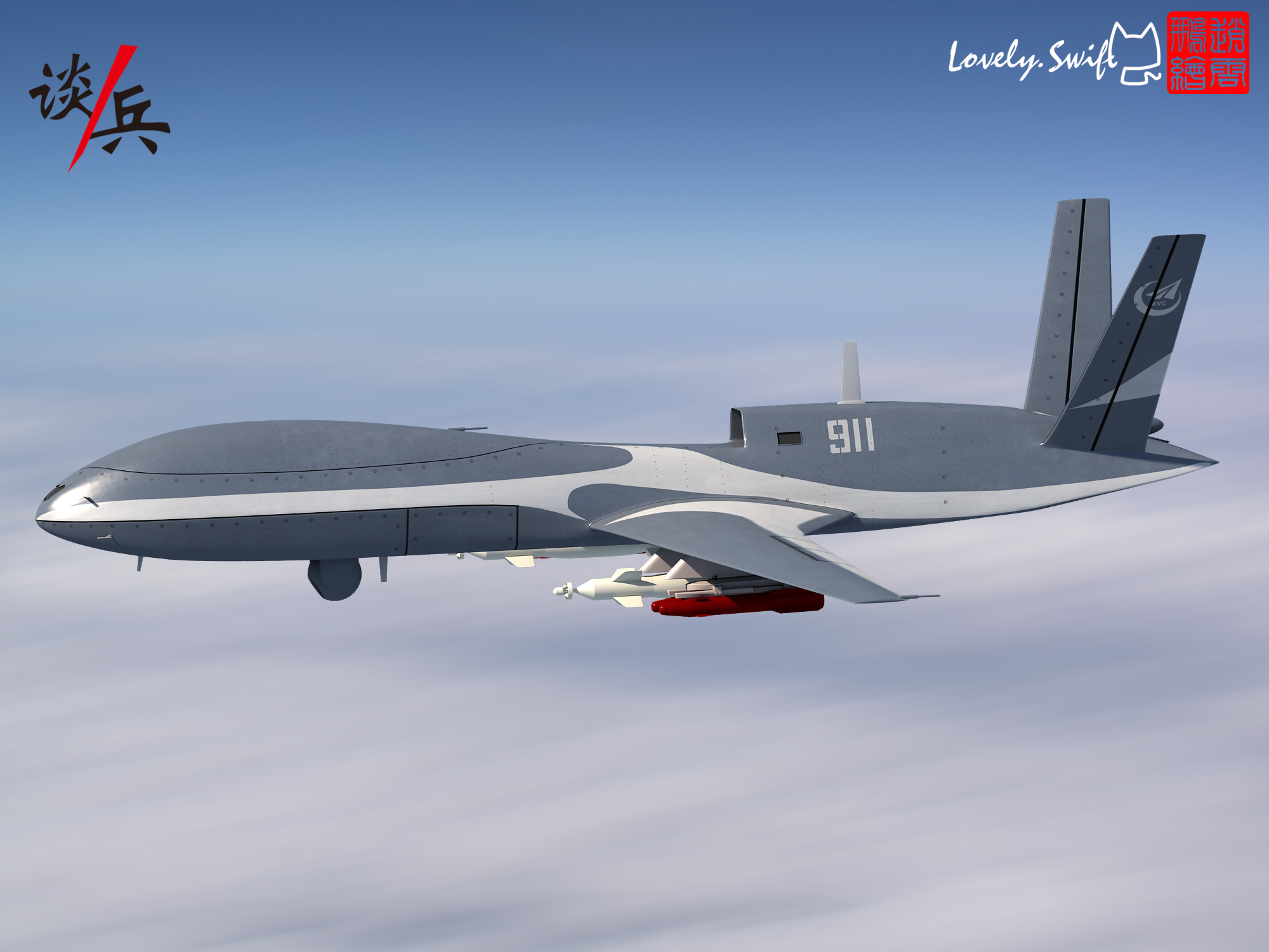 它才是国产最强攻击机:隐身"风影"万里云丛中投送"死亡快递"