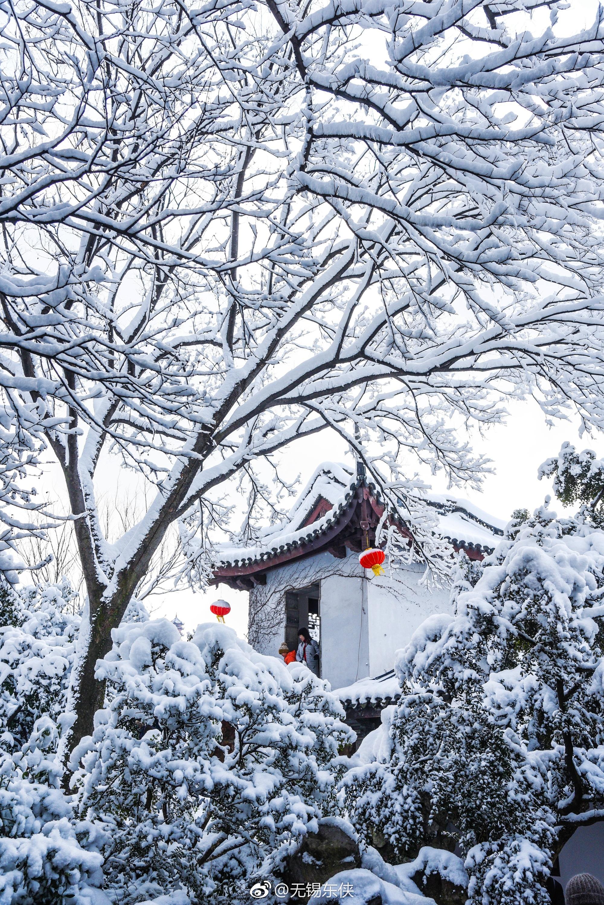 无锡锡惠景区寄畅园,始建于明代的古典园林建筑|寄畅园|雪景|无锡
