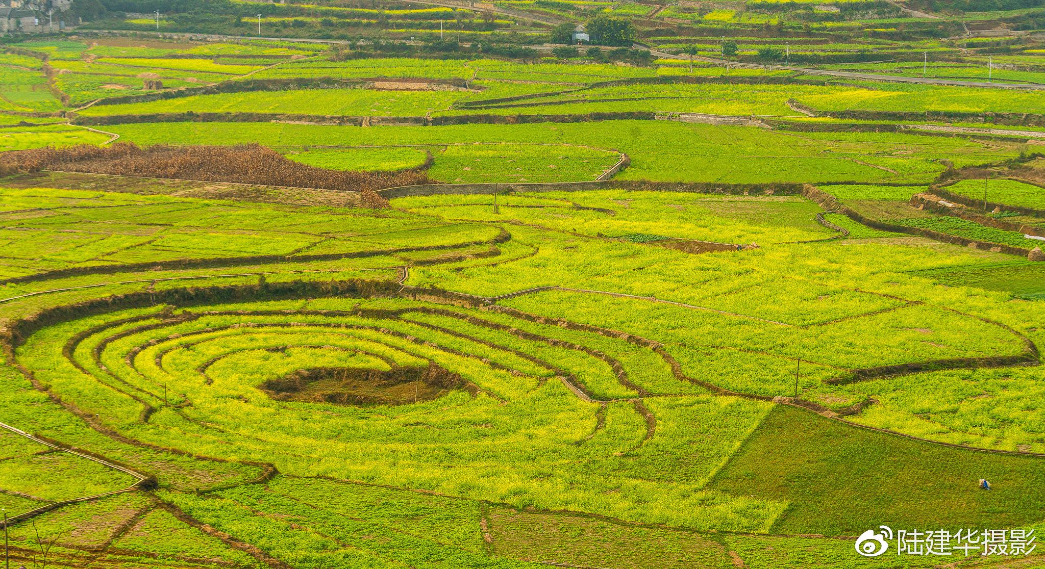 万峰林八卦田,大地上的一颗黄金眼