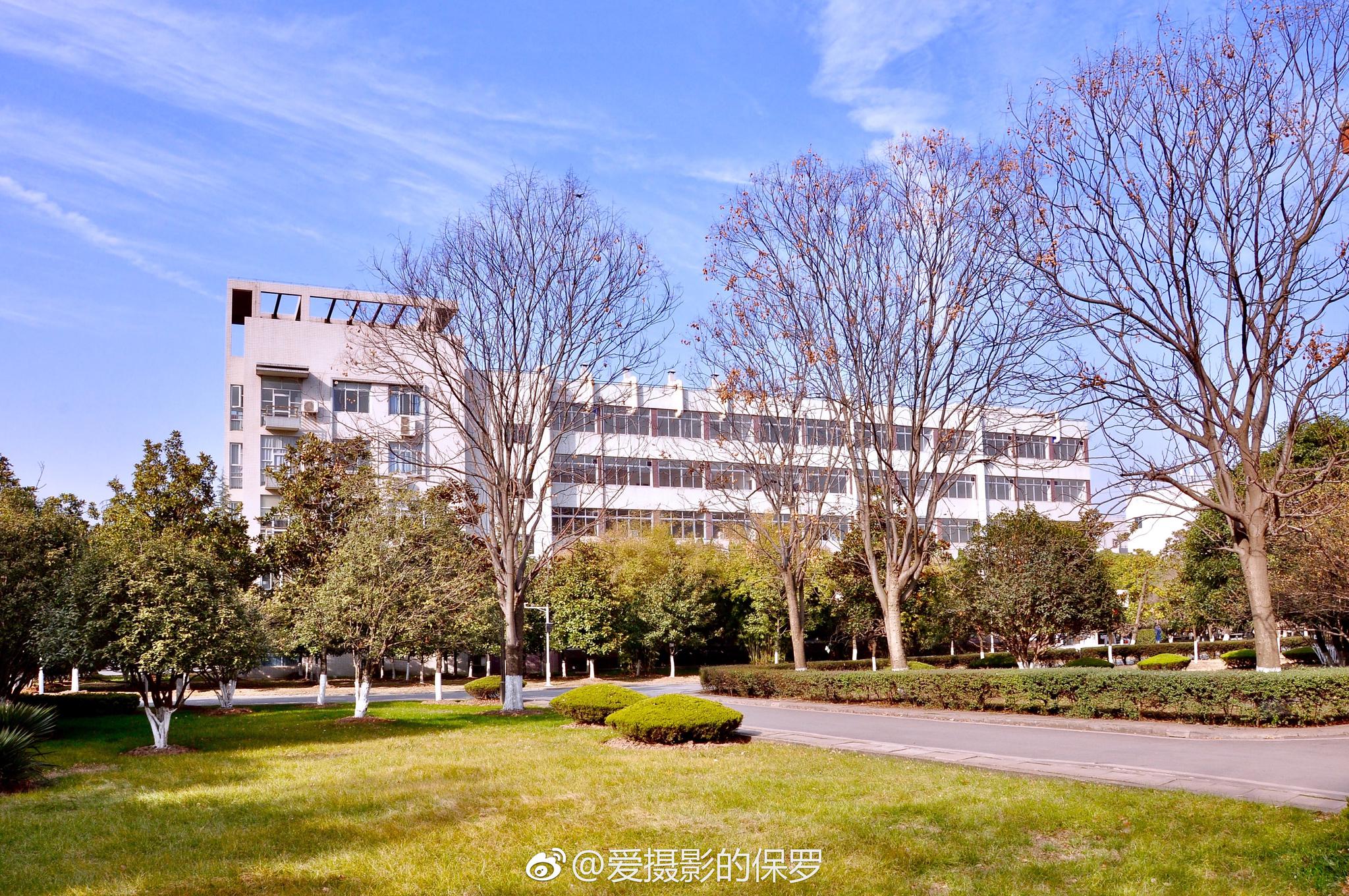 如此美丽的蓝天如此安静的校园