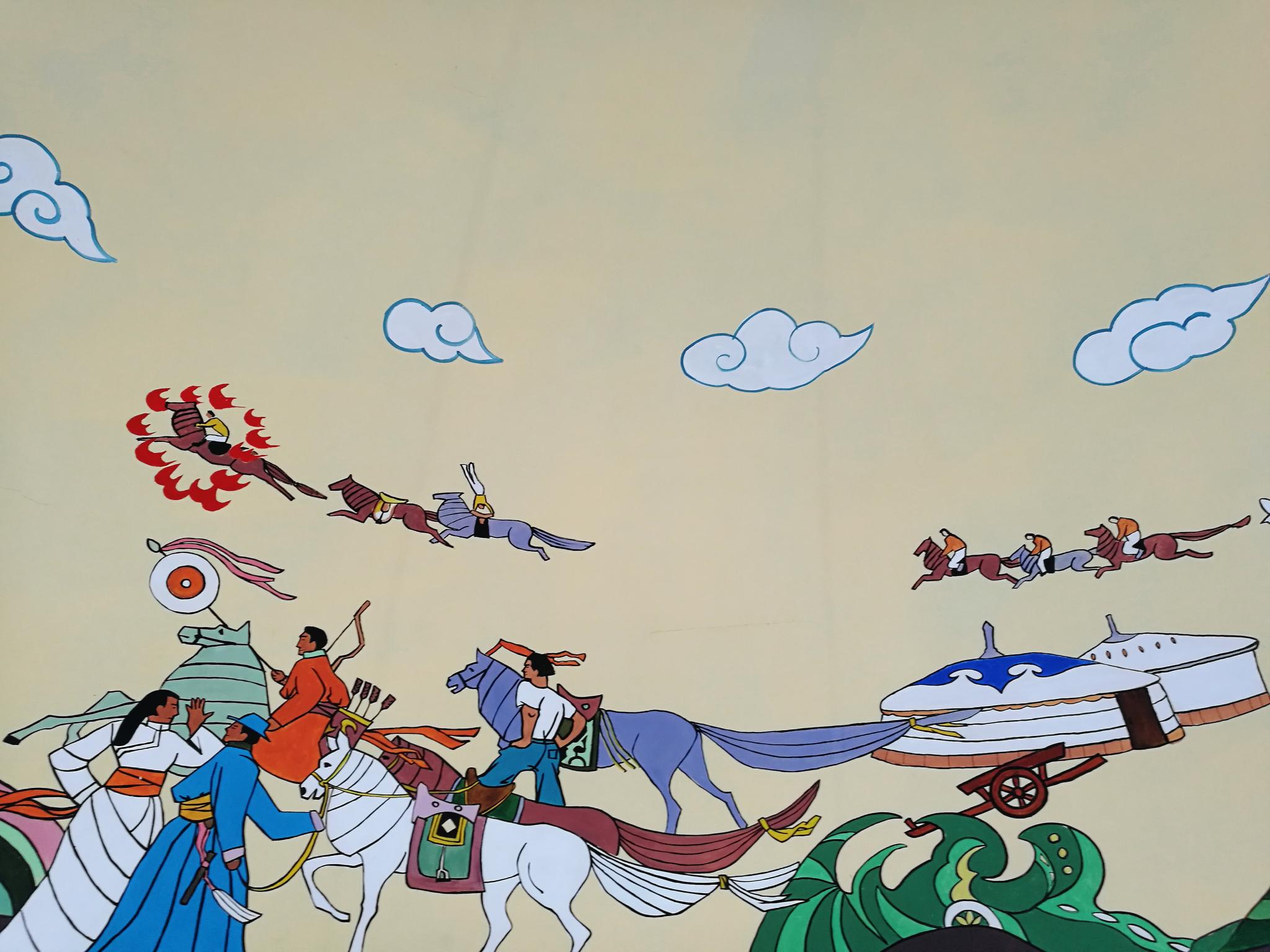 富有蒙古民族特色的城市壁画呼和浩特