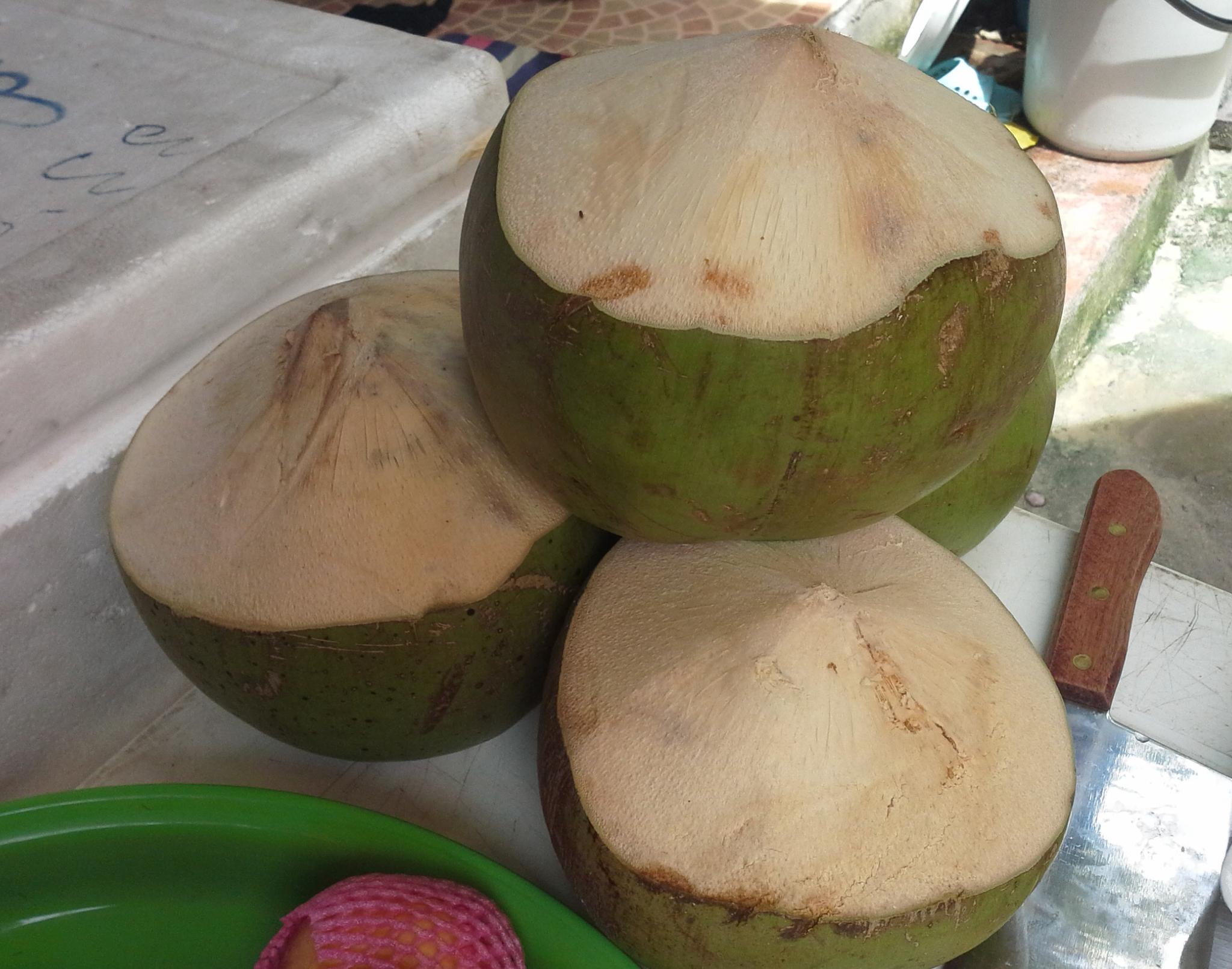 第二个:椰子,椰子的外壳特殊硬,没有专门的工具的话,很难剥开,是网友