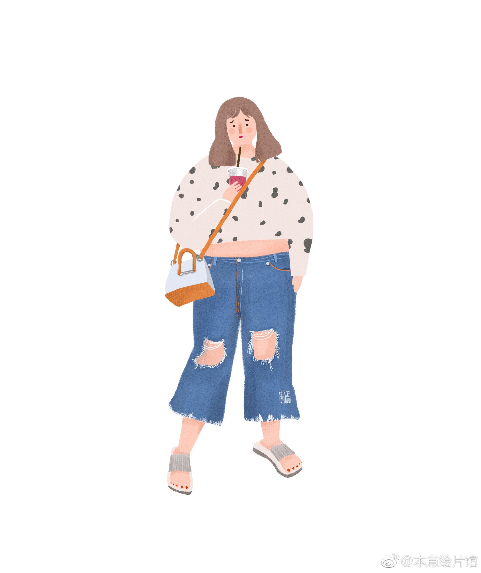 一组发福穿搭也是敲棒der手帐素材呀 | 绘画:_新浪看点