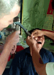 搞笑动图:古老的技艺