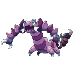 毒性徽章形状像龙王蝎的爪子和臂以及灰尘山的手臂,也像紫色的毒烟或