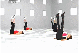 动作一 仰卧开合腿