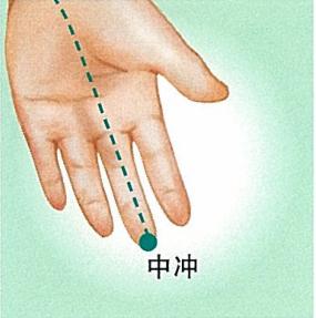 特效按摩:用较重的手法掐中冲;或用硬物,如发夹