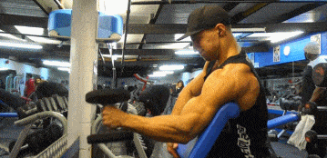 动作4，坐姿哑铃锤式弯举，注意幅度。