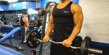 动作3，固定斜板集中选着弯举，请仔细看参考图的幅度和姿势。