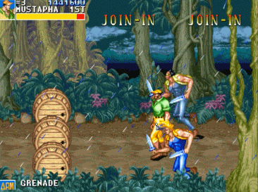 经典街机游戏《恐龙快打》,人品爆发后什么东西都能爆出来