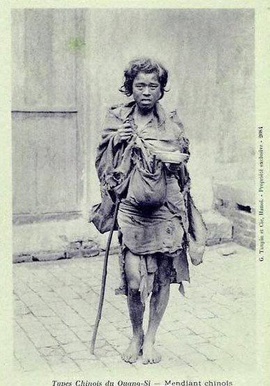 百年前中国街头乞丐的真实老照片