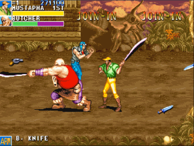 经典街机游戏恐龙快打被埋没的超强功能武器蓄力攻击