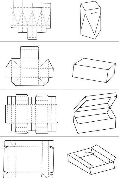 管式纸盒结构展开图图片
