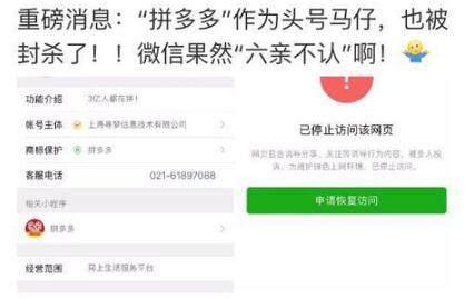 拼多多被微信封杀, 网友: 签到仅得2分钱, 分享