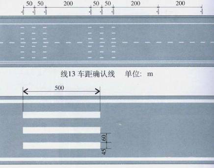 车距确认线有3种:红色折线车距确认线,红色半圆状车距确认线和红色长