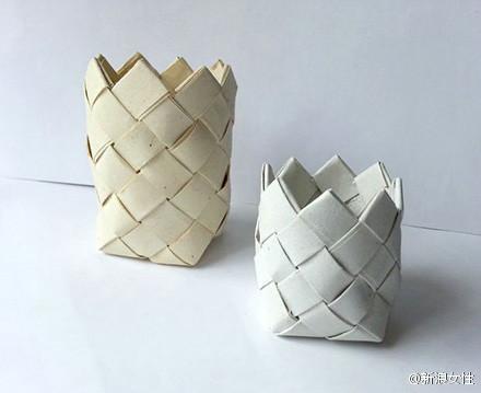 儿童简单手工折纸菠萝笔筒