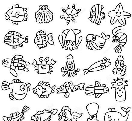 手绘手帐漫画素材小动物简笔画素材