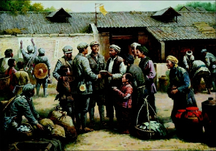 一个鸡犬不惊,一个鸡犬不宁,就把红军与白军的不同本质,极其鲜明地