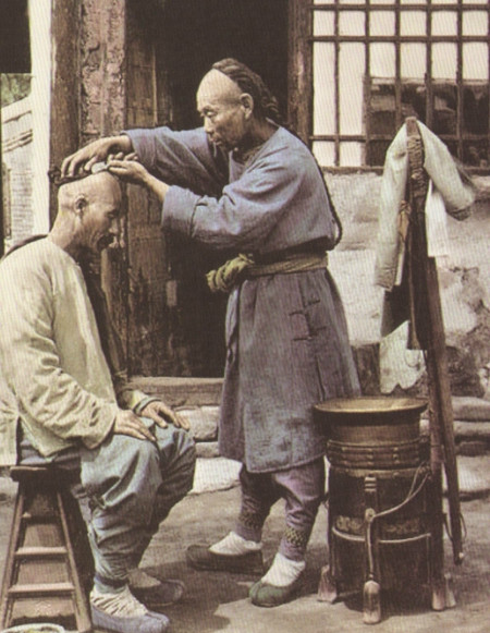 清朝末年老百姓的生活写照上门理发