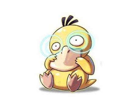 精灵宝可梦图鉴054不会游泳的超强鸭神可达鸭