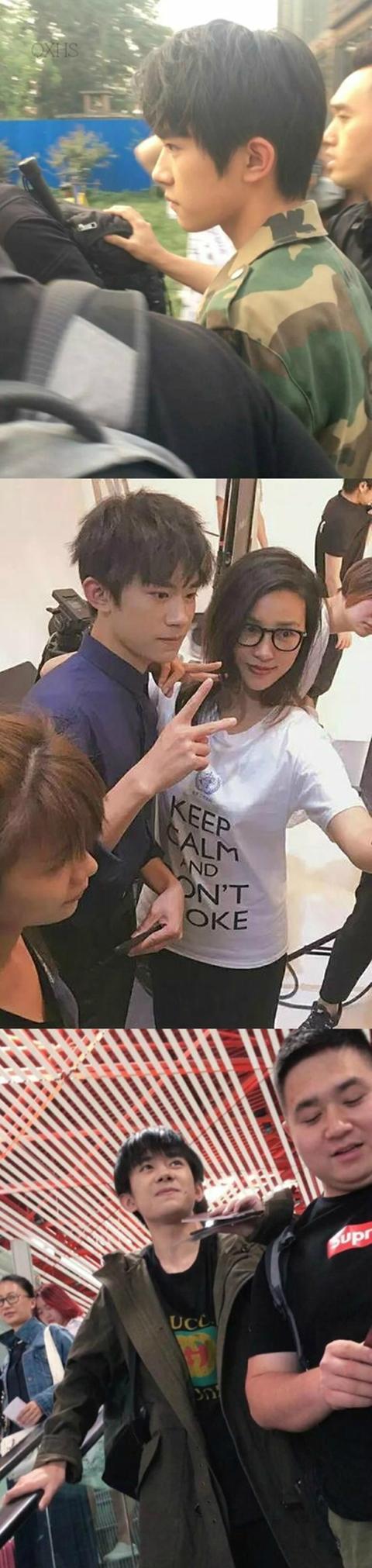 明星抓拍杨幂硬被人拍成大妈王源戴上帽子有点杨洋的影子