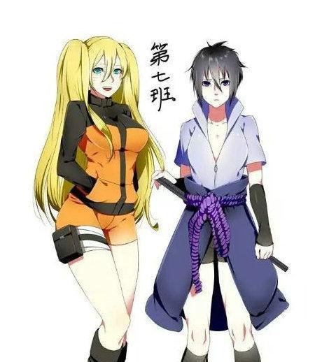 火影忍者佐鸣性转,佐助化身傲娇短发美少女,鸣人化身元气满满的双马尾