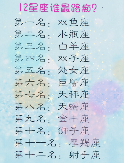 12星座中,谁爱的最自私?谁最路痴?谁颜值最高?