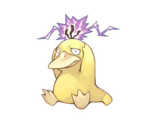 精灵宝可梦图鉴054不会游泳的超强鸭神可达鸭