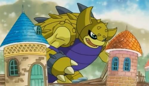 了光子郎的知识徽章和阿助的诚实徽章,可以装甲进化为钢钻兽和潜鲨兽