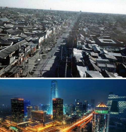 几十年前的照片和现在的对比