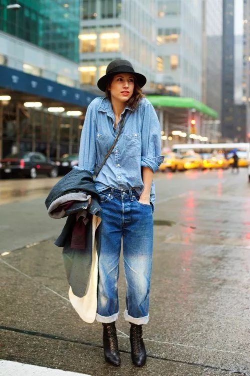 听说牛仔衬衫这样搭配会很美