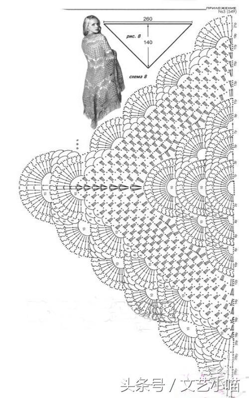 芙蓉醉实用披肩的编织图解教程,迷人的披肩推荐给爱美的你哦!