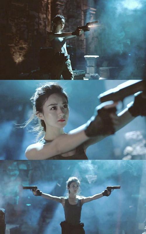 赵丽颖之前也有出演过《胭脂》里面的特工,和这里的特工造型不同,一