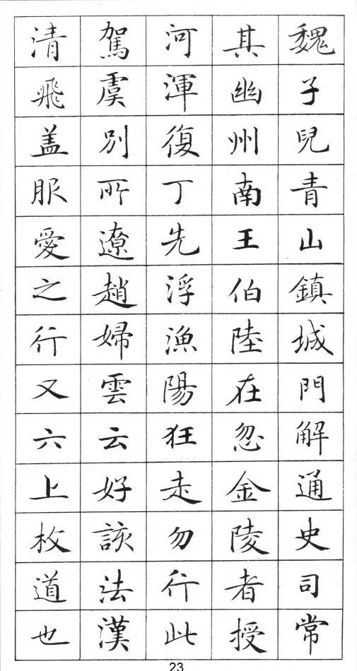 《灵飞经》标准字帖——毛笔,钢笔均适用