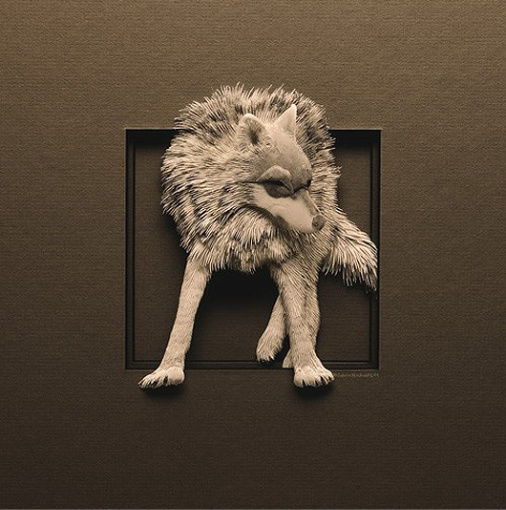 非常惊讶的野生动物纸雕塑 | calvin nicholls