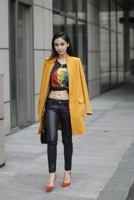 女明星们穿上皮裤之后,谁最美?