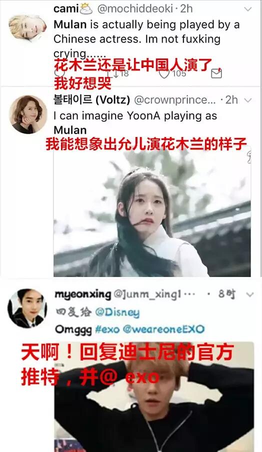 刘亦菲出演《花木兰》,韩国网友:希望由允儿演