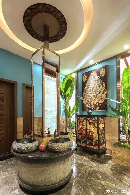 酒店设计赏析/泰式风格东南亚风格酒店装修效果图.