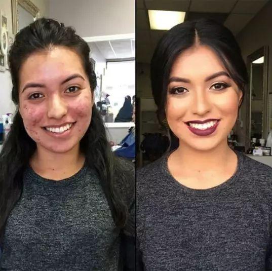 20张化妆前后照,女人是最不能相信的生物!