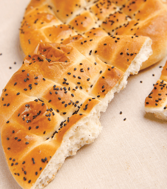 土耳其面包,香香脆脆,放了黑芝麻更好吃!