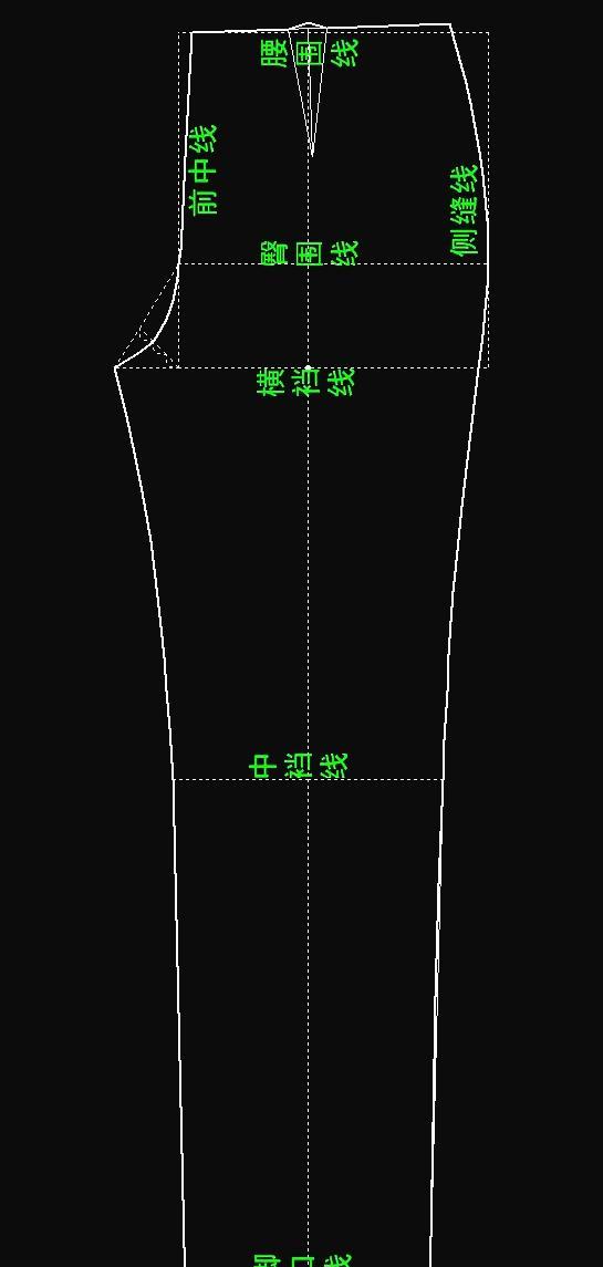 跟张哥学裁剪之裤子系列女裤原型上