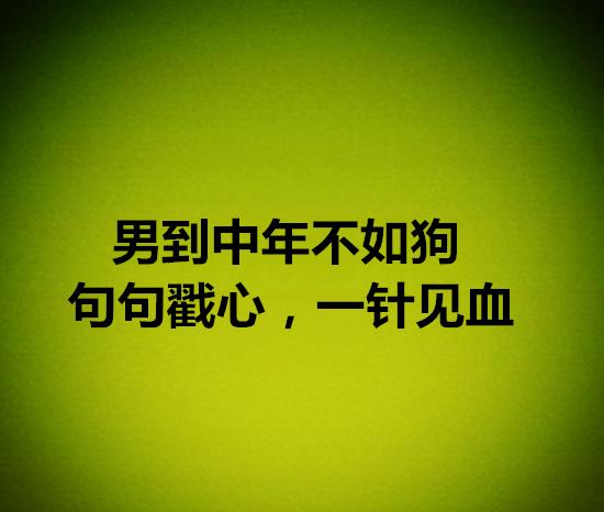 "男到中年不如狗":话虽然很难听,但是这就是事实,一针见血