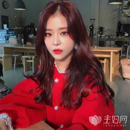 酒红色|发型|头发_新浪新闻