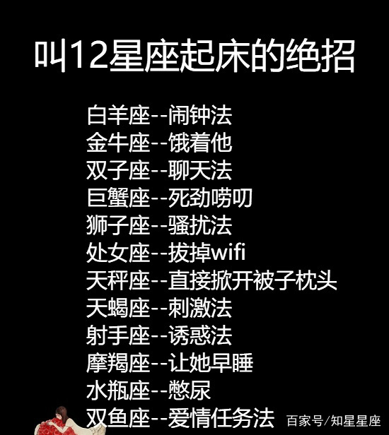 叫12星座起床的绝招看到处女座才是真的服