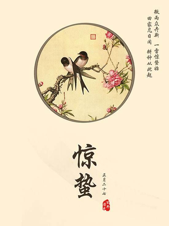 《月令七十二候集解》:"二月节,万物出乎震,震为雷,故曰惊蛰,是蛰虫惊