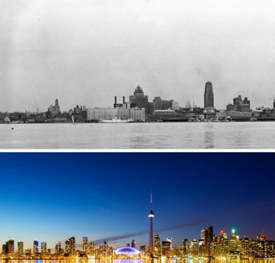 几十年前的照片和现在的对比