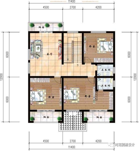 11x12米经典两层农村自建房,六室三厅四卫,是你想要的吗?