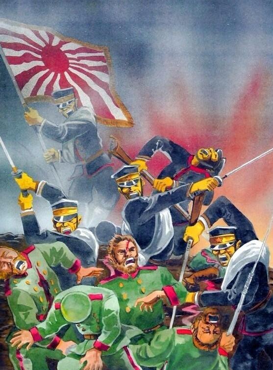 二战时期的油画,展示日军的那些嘴脸,最后一张让人痛恨不已