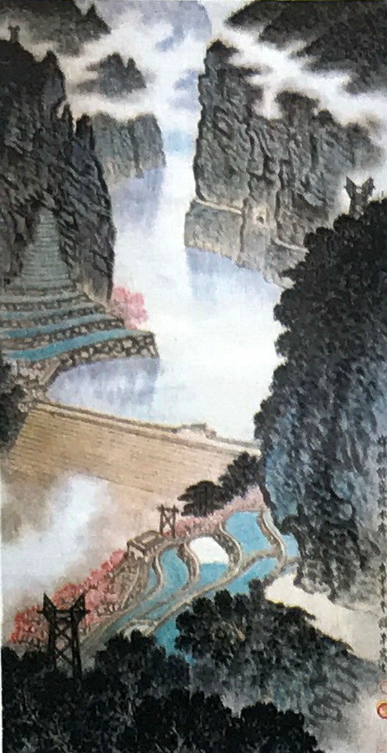 枫叶黄花于瑞平国画:陈家院水库胡公寿国画山水孙晓国画:残荷郑伯劲